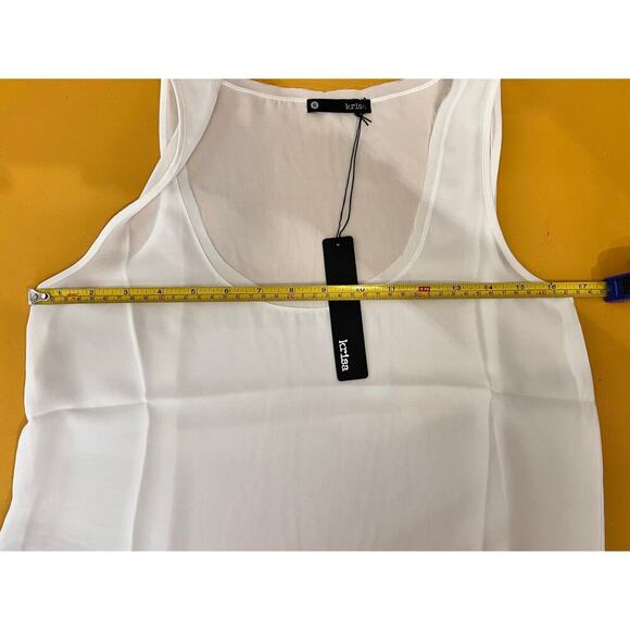 Krisa Revolve Solid White Scoop Neck Sleeveless Tunic Tank Top NWT - Picture 5 of 7